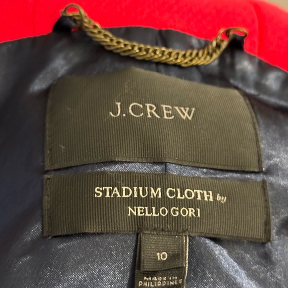 J. Crew Vibrant Red Stadium Coat with Faux Fur Hood - Picture 3 of 12